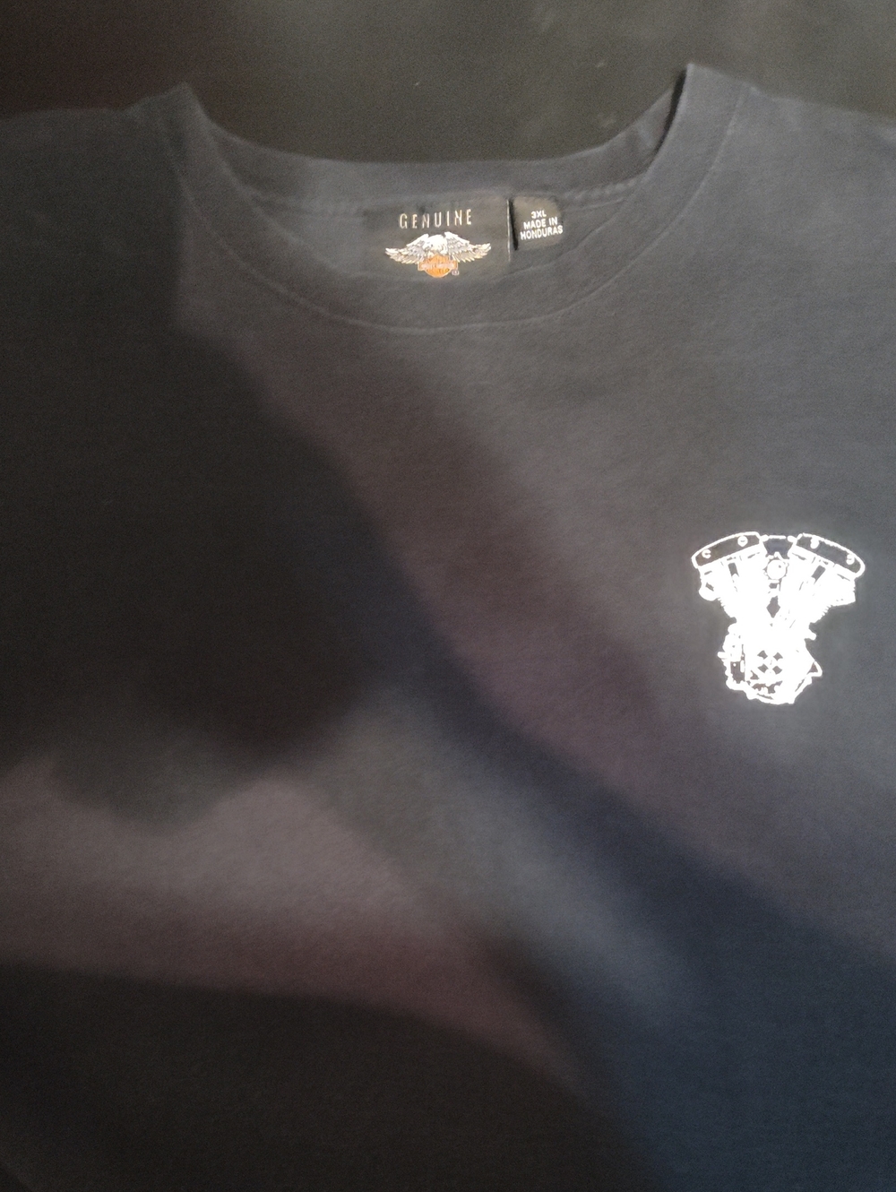 Harley-Davidson Black Long Sleeve Tee with White Engine Graphic